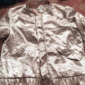 Rose gold bomber jacket